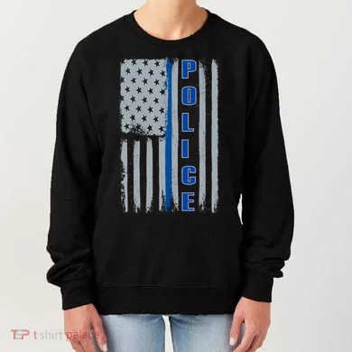 Support Police Blue Flag Women's Sweatshirt