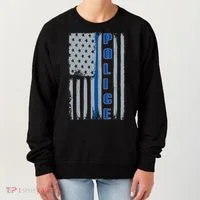 Support Police Blue Flag Women's Sweatshirt thumb 0