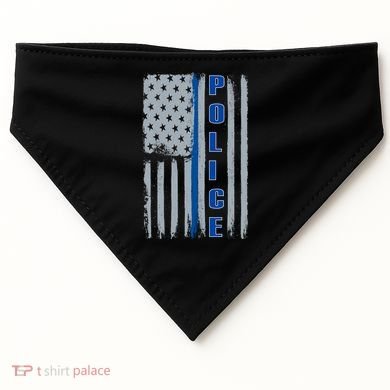 Support Police Blue Flag USA-Made Doggie Bandana