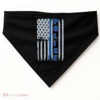 Support Police Blue Flag USA-Made Doggie Bandana thumb 0