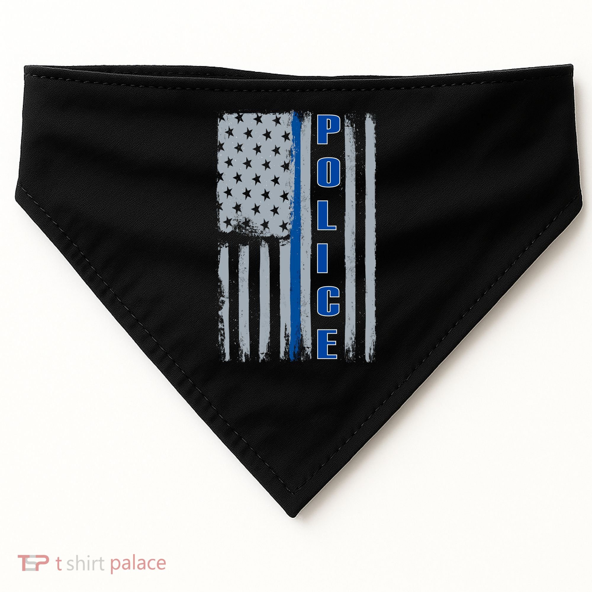 Support Police Blue Flag USA-Made Doggie Bandana