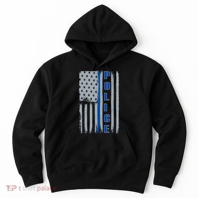 Support Police Blue Flag Hoodie