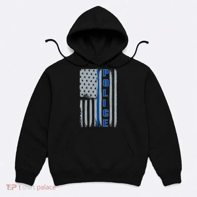 Support Police Blue Flag Hoodie