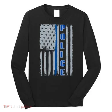 Support Police Blue Flag Long Sleeve Shirt