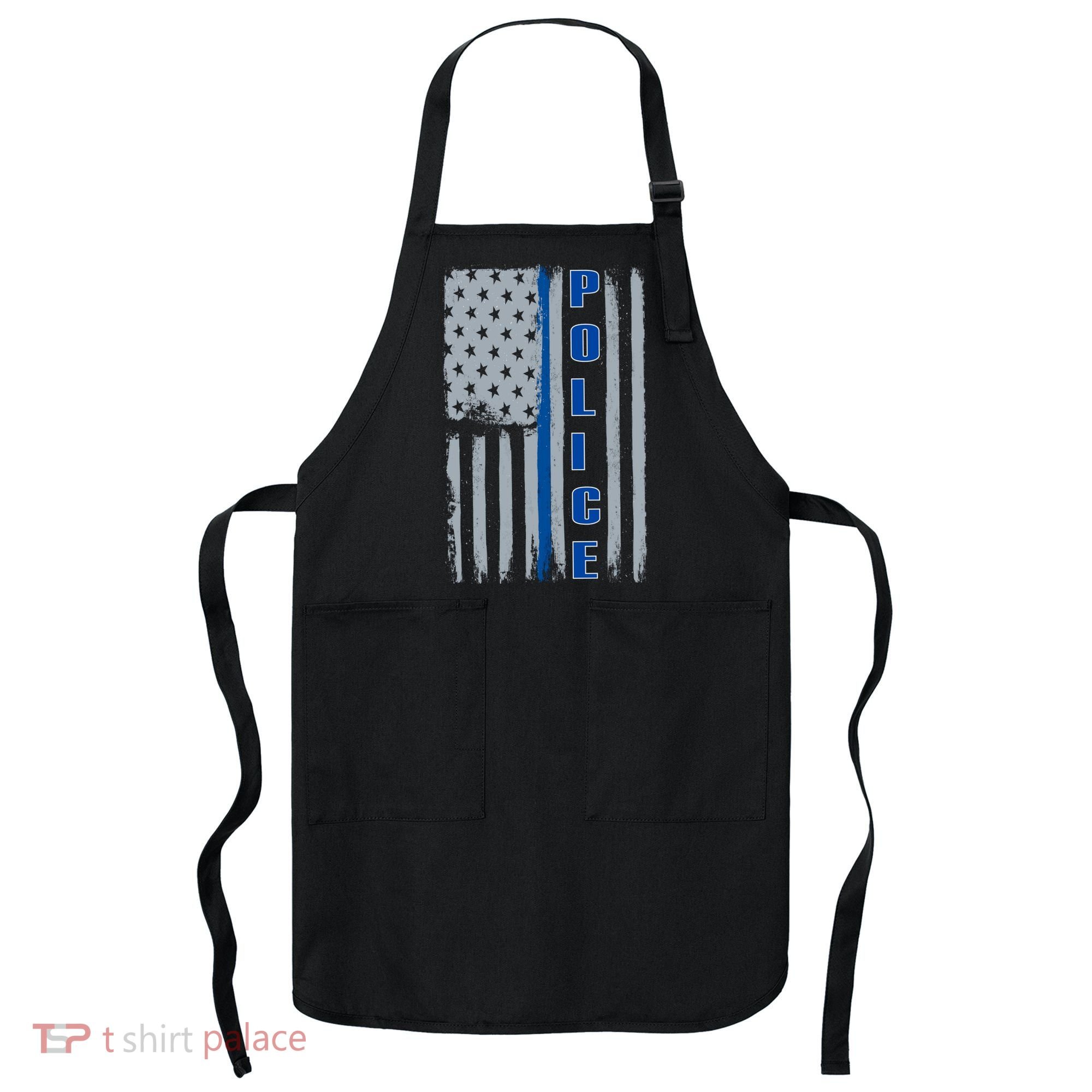 Support Police Blue Flag Apron