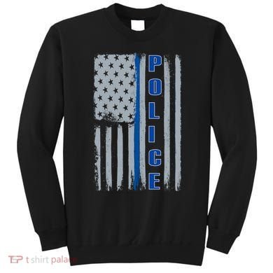 Support Police Blue Flag Sweatshirt