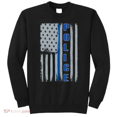 Support Police Blue Flag Sweatshirt