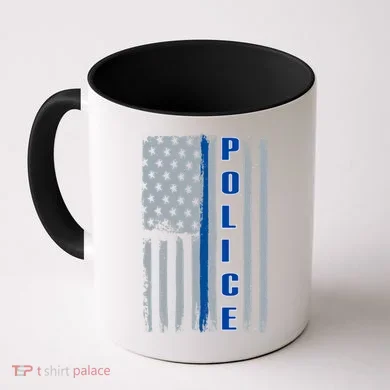 Support Police Blue Flag Coffee Mug