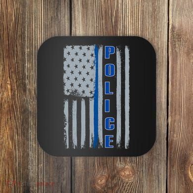 Support Police Blue Flag Coaster