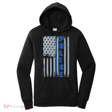 Support Police Blue Flag Women's Hoodie