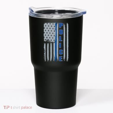 Support Police Blue Flag Tumbler