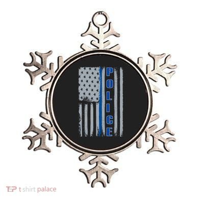 Support Police Blue Flag Ornament