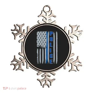 Support Police Blue Flag Ornament