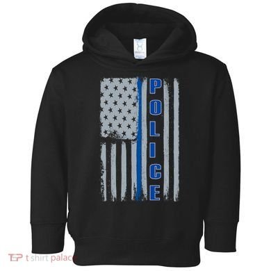 Support Police Blue Flag Toddler Hoodie