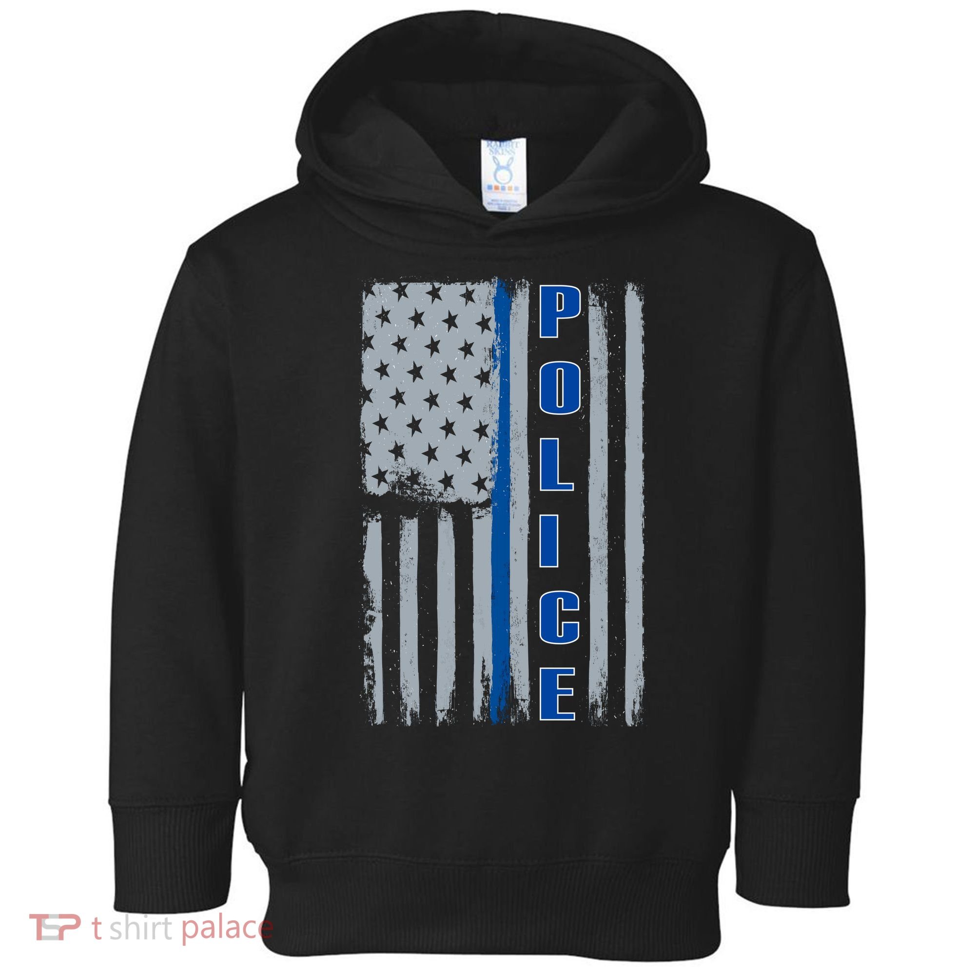 Support Police Blue Flag Toddler Hoodie