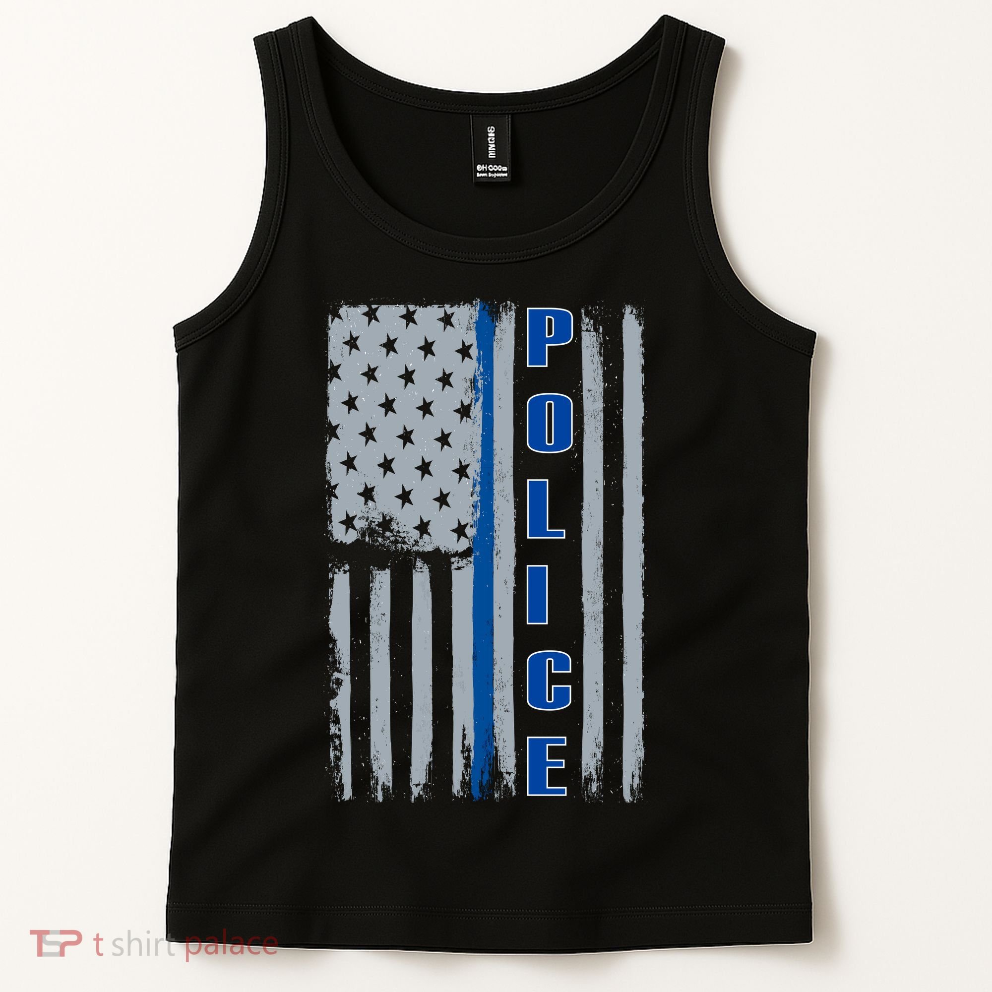 Support Police Blue Flag Tank Top