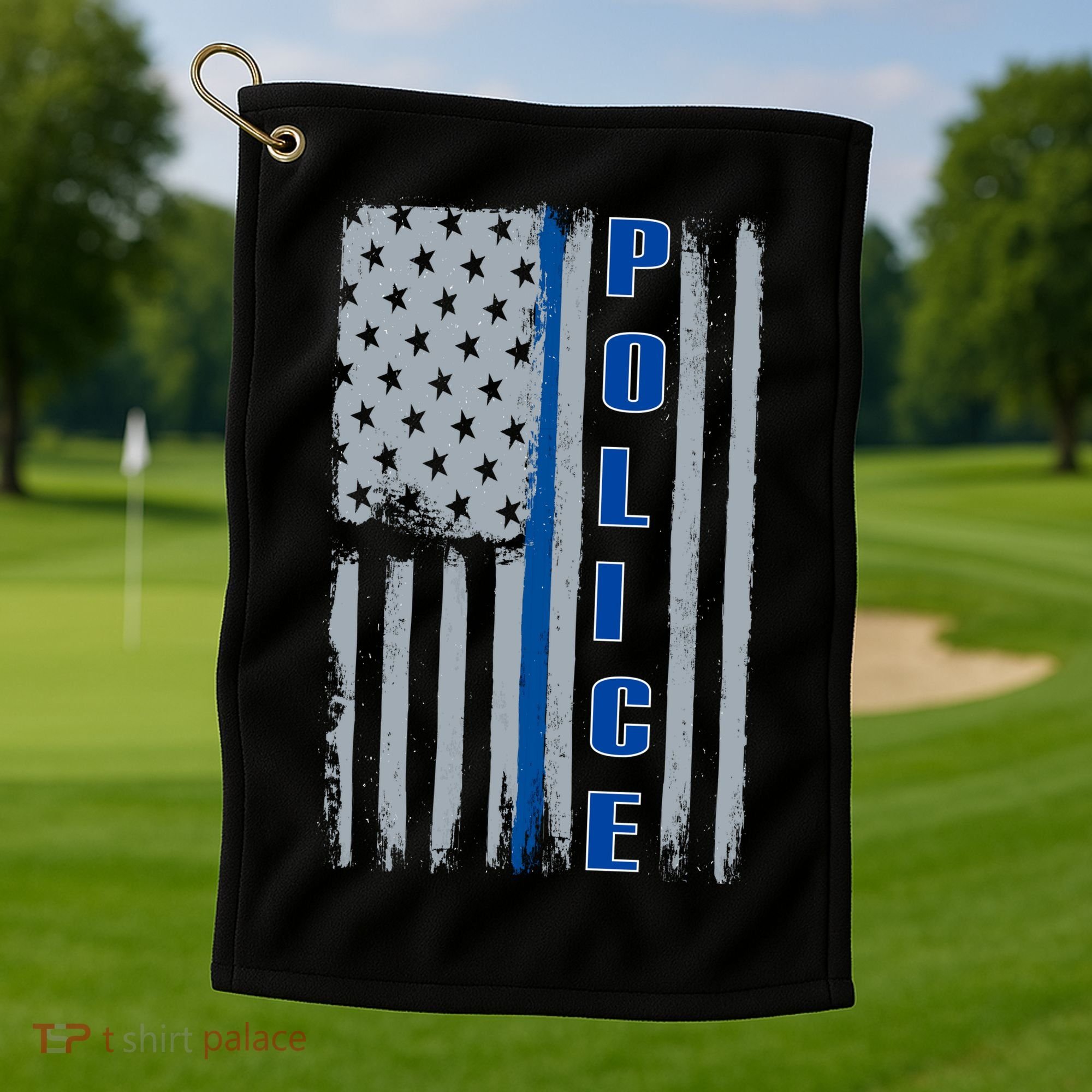 Support Police Blue Flag Golf Towel