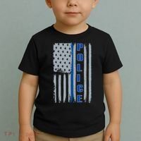 Support Police Blue Flag Toddler T-Shirt thumb 2