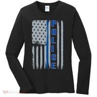 Support Police Blue Flag Women's Long Sleeve Shirt thumb 0