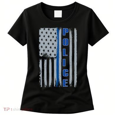 Support Police Blue Flag Women's T-Shirt
