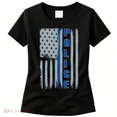 Support Police Blue Flag Women's T-Shirt