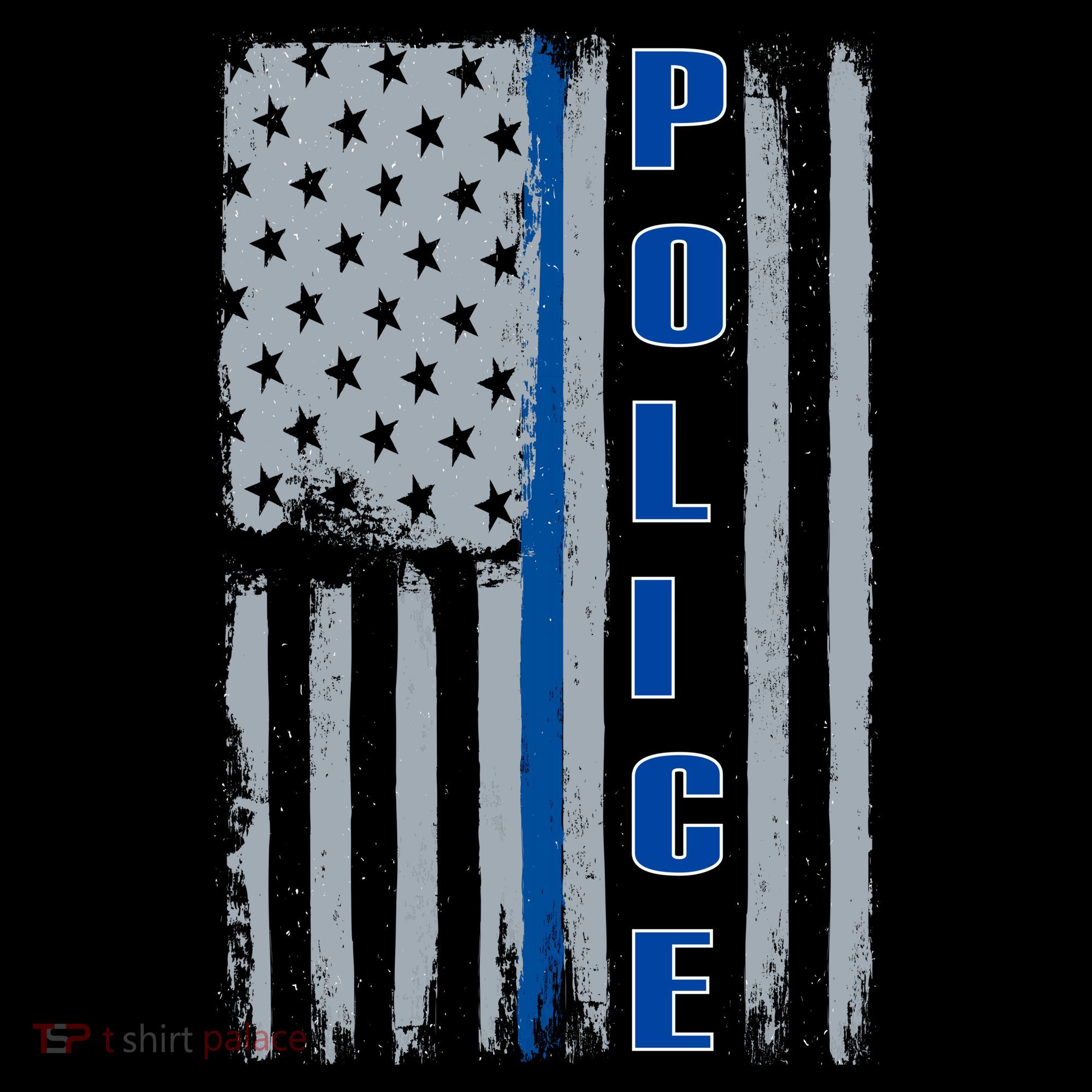 Support Police Blue Flag Kids T-Shirt