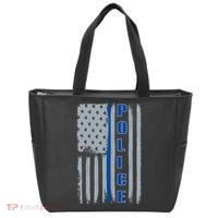 Support Police Blue Flag Tote Bag thumb 0