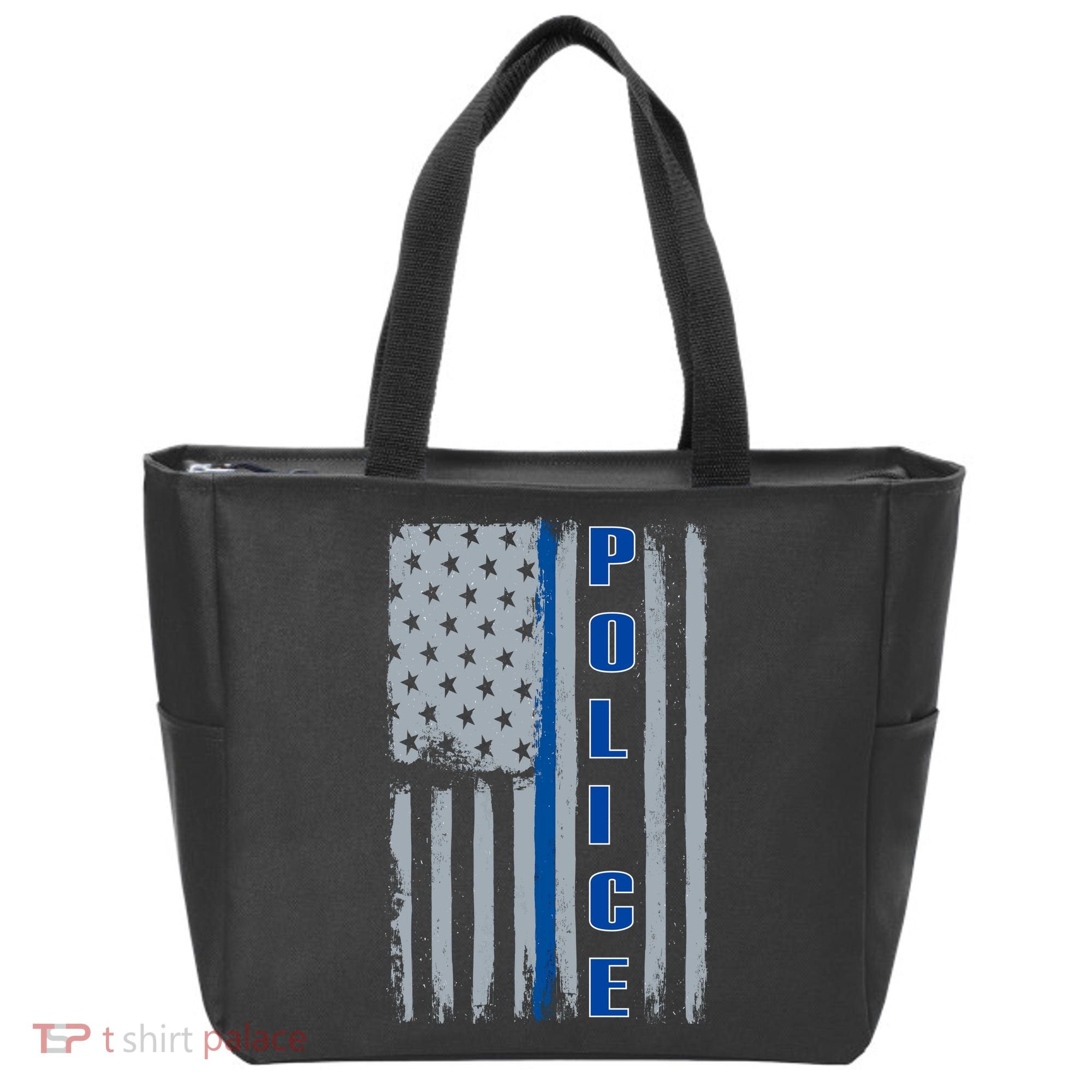 Support Police Blue Flag Tote Bag