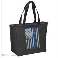 Support Police Blue Flag Tote Bag thumb 2