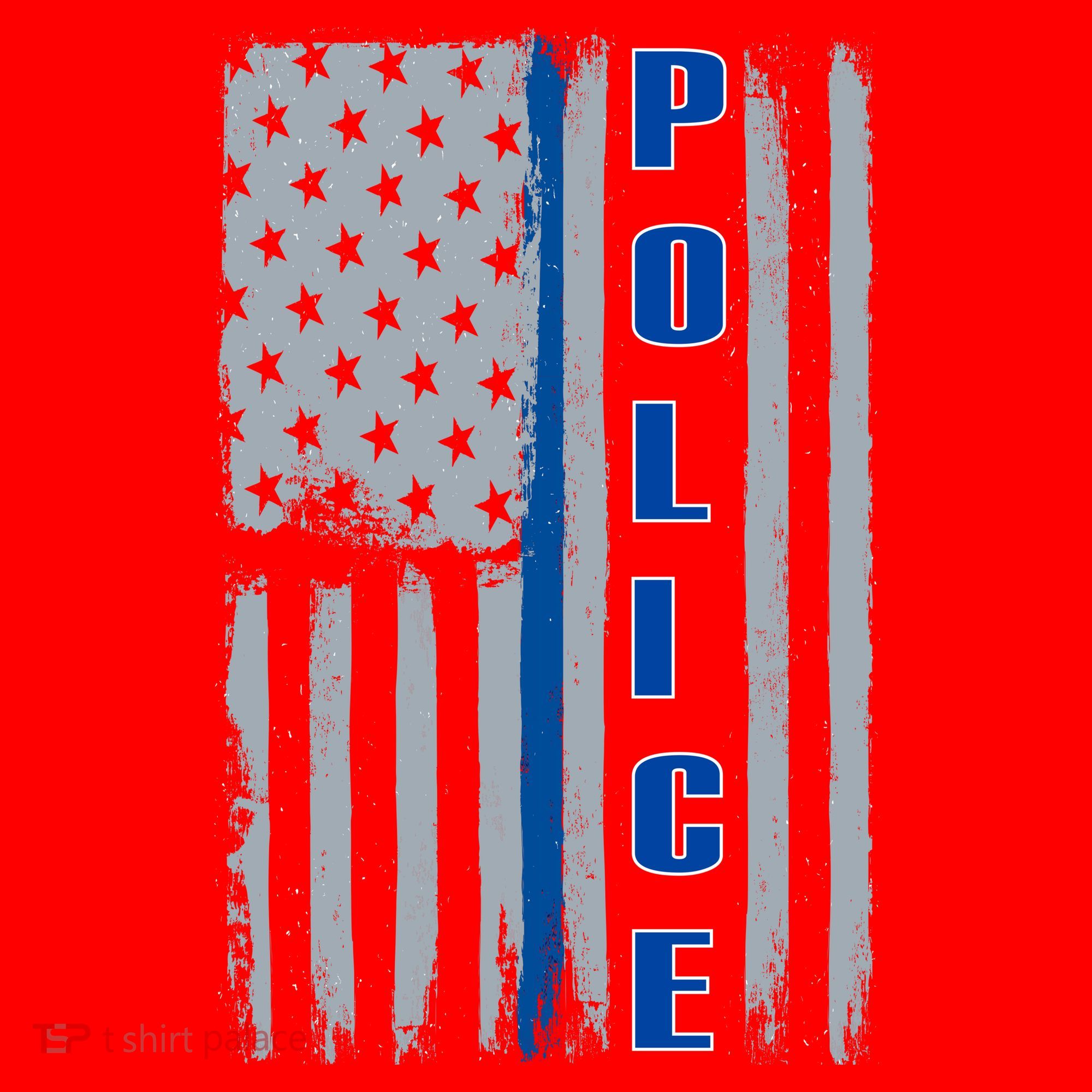 Support Police Blue Flag Santa Hat