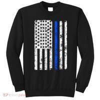 Support Police Blue Thin Line American Flag Sweatshirt thumb 0