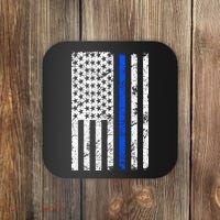 Support Police Blue Thin Line American Flag Coaster thumb 0