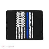 Support Police Blue Thin Line American Flag Mousepad thumb 0
