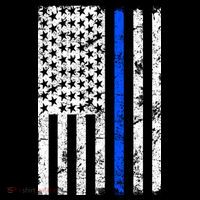 Support Police Blue Thin Line American Flag Ornament thumb 1