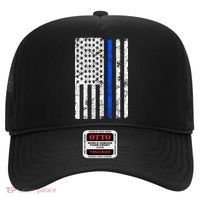 Support Police Blue Thin Line American Flag Hat thumb 0