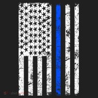 Support Police Blue Thin Line American Flag Hat thumb 2