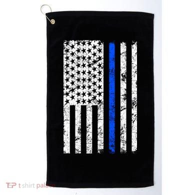 Support Police Blue Thin Line American Flag Golf Towel