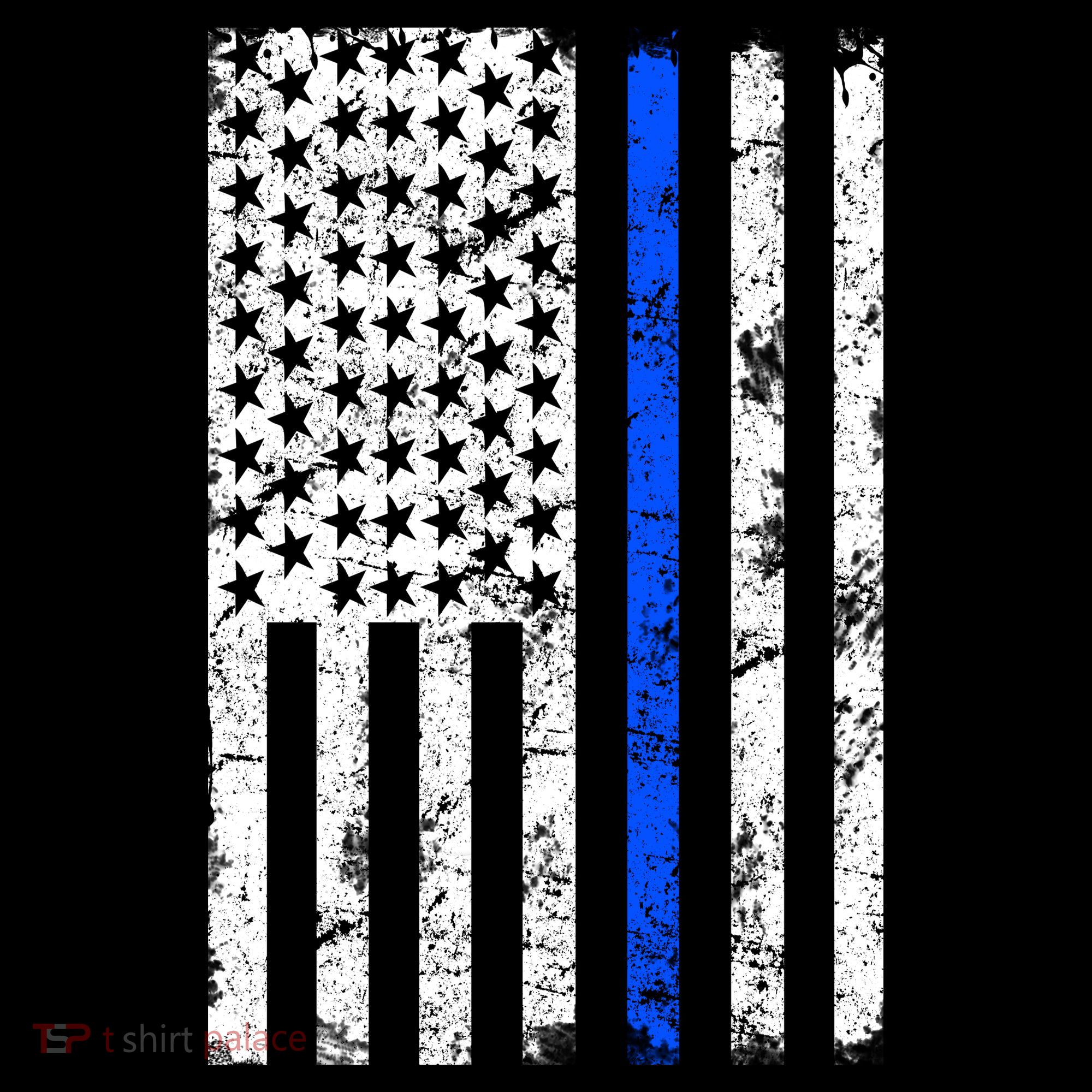 Support Police Blue Thin Line American Flag Kids Long Sleeve Shirt