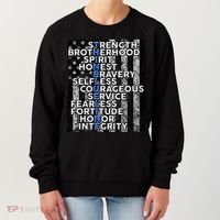 Support Police Thin Blue Line Distressed Flag Women's Sweatshirt thumb 0