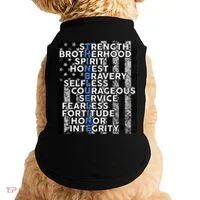 Support Police Thin Blue Line Distressed Flag Doggie Tank thumb 0