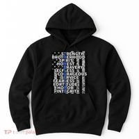 Support Police Thin Blue Line Distressed Flag Hoodie thumb 0