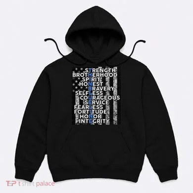 Support Police Thin Blue Line Distressed Flag Hoodie
