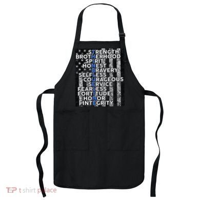 Support Police Thin Blue Line Distressed Flag Apron