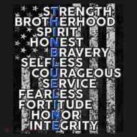 Support Police Thin Blue Line Distressed Flag Apron thumb 3