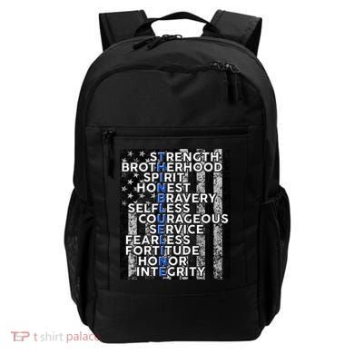 Support Police Thin Blue Line Distressed Flag Backpack