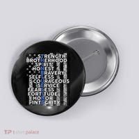 Support Police Thin Blue Line Distressed Flag Button thumb 0