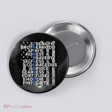 Support Police Thin Blue Line Distressed Flag Button