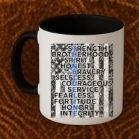 Support Police Thin Blue Line Distressed Flag Coffee Mug thumb 2