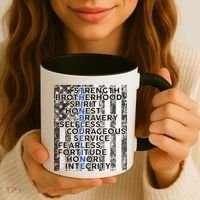 Support Police Thin Blue Line Distressed Flag Coffee Mug thumb 3