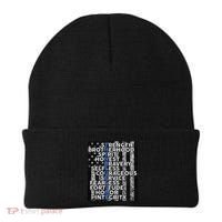 Support Police Thin Blue Line Distressed Flag Beanie thumb 0